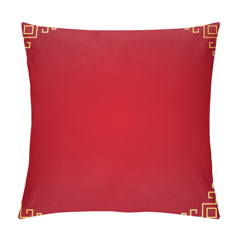 Personality  Oriental Chinese Border Ornament On Red Background, Vector Illustration Pillow Covers