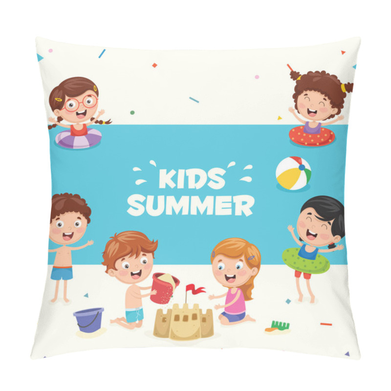 Personality  Vector Ilustration Of Summer Kids Pillow Covers