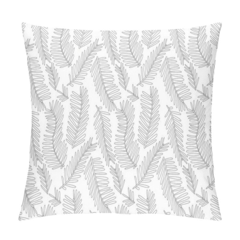 Personality  A Botanical Seamless Pattern. A Branches Outline Black And White Pattern. Leaves Simple Seamless Pattern. Editable Stroke. Pillow Covers