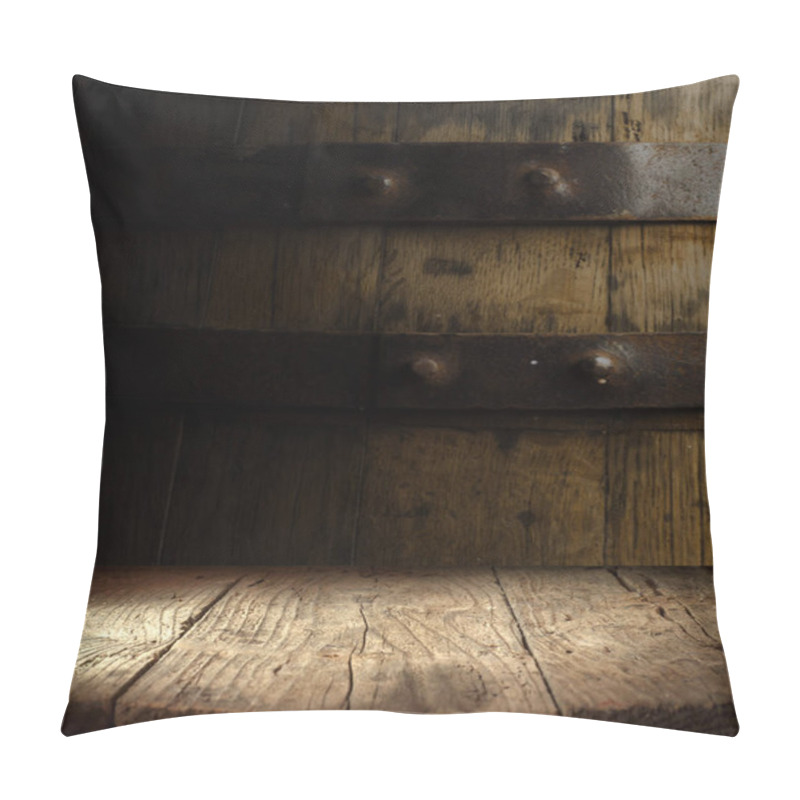 Personality  Old Wood Table Top With Smoke In The Dark Background. Pillow Covers