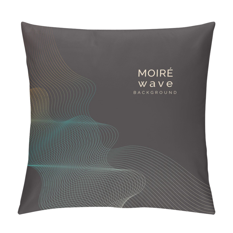 Personality  Blue And Orange Moire Wave On Black Background Pillow Covers