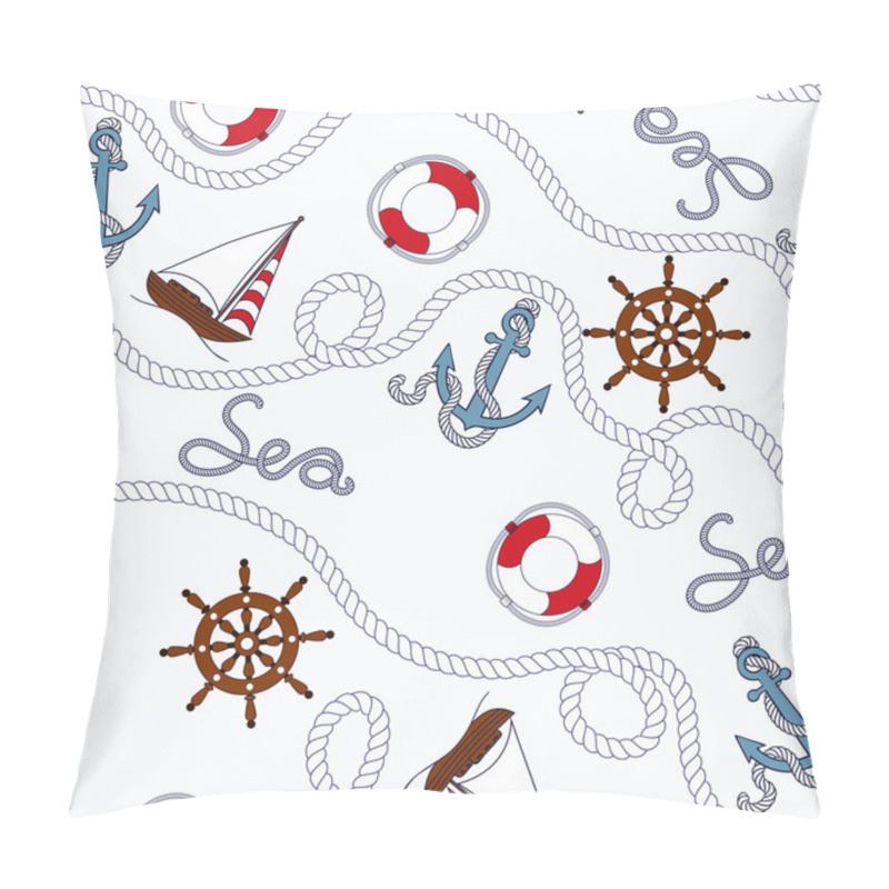 Personality  White Marine Seamless Pattern Pillow Covers