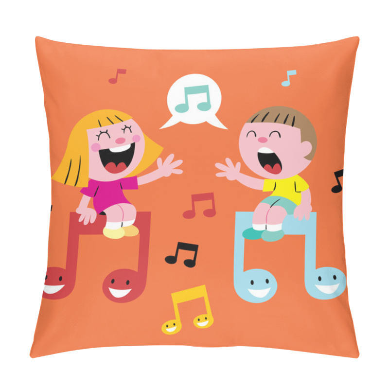 Personality  Music Kids Singing Pillow Covers