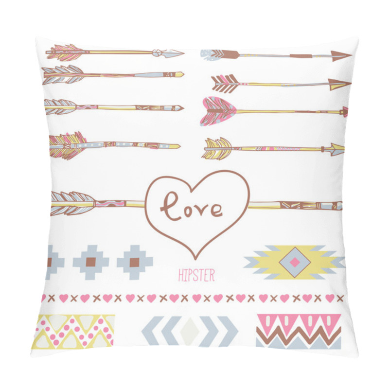 Personality  Hipster Graphic Set - Arrow And Love Pillow Covers