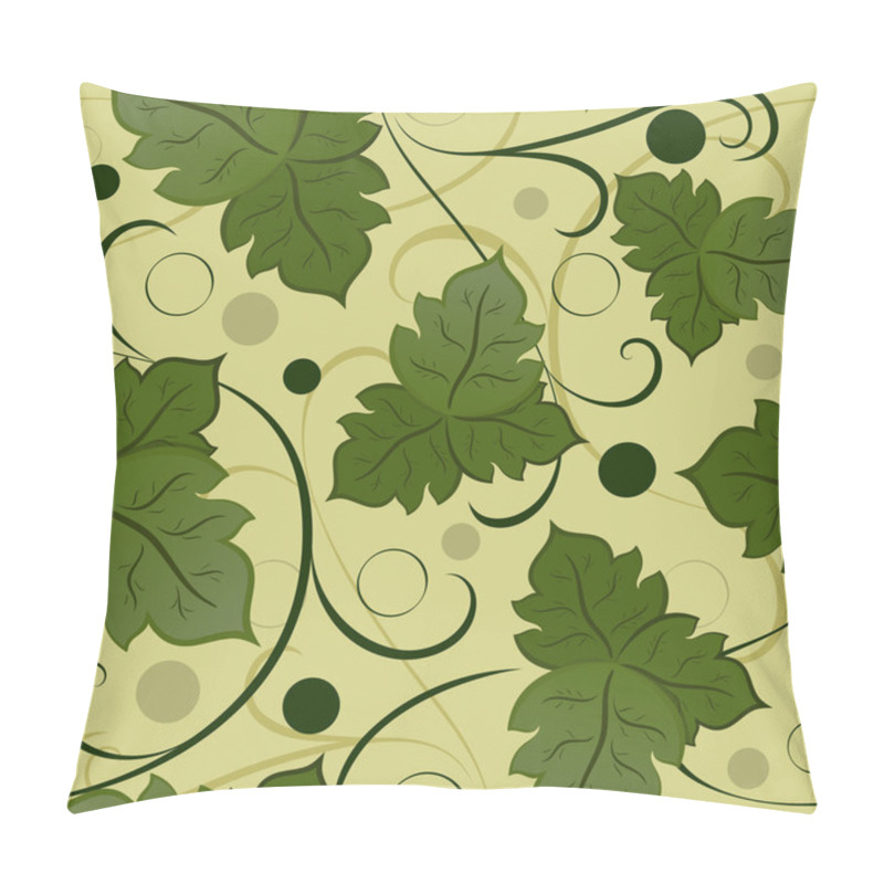 Personality  Seamless Green Leaves Vector Pattern. Pillow Covers