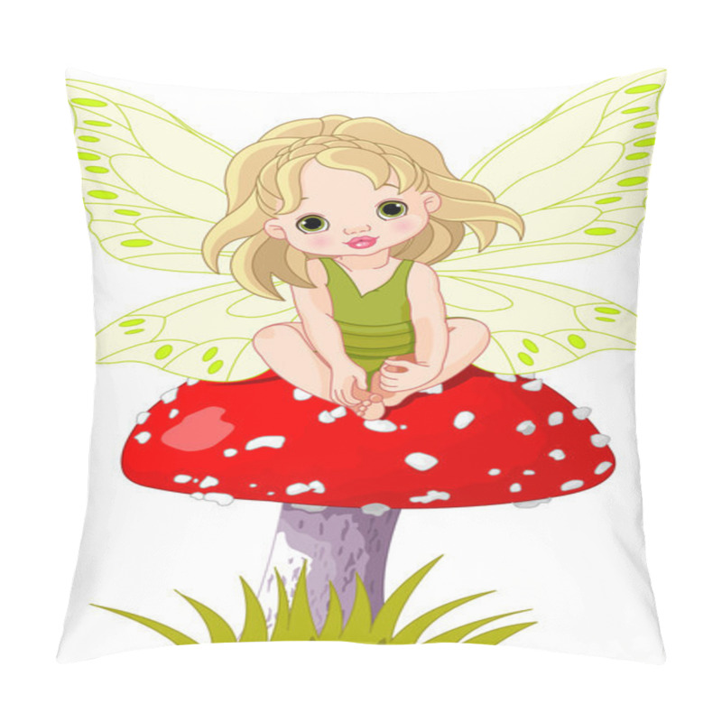 Personality  Baby Fairy On The Mushroom Pillow Covers