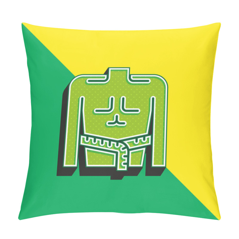 Personality  Body Mass Green And Yellow Modern 3d Vector Icon Logo Pillow Covers