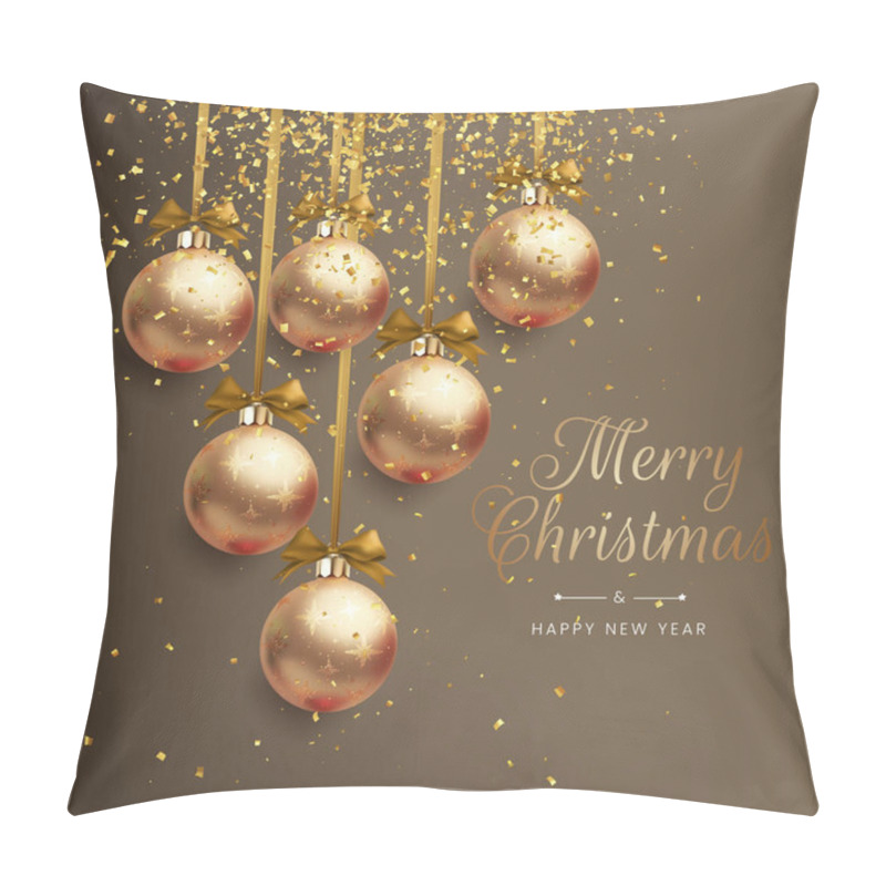 Personality  Elegant Merry Christmas And New Year Background Vector Illustration Pillow Covers