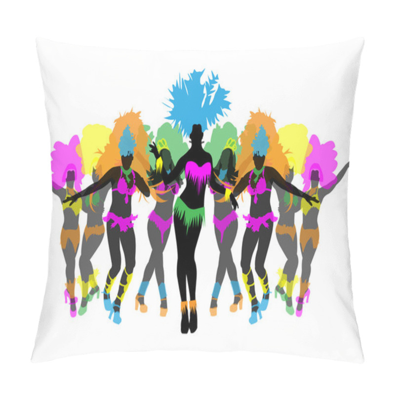 Personality  Beautiful Carnival Dancer, Amazing Costume Vector Pillow Covers