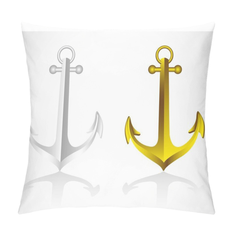 Personality  Anchors Gold And Silver Pillow Covers