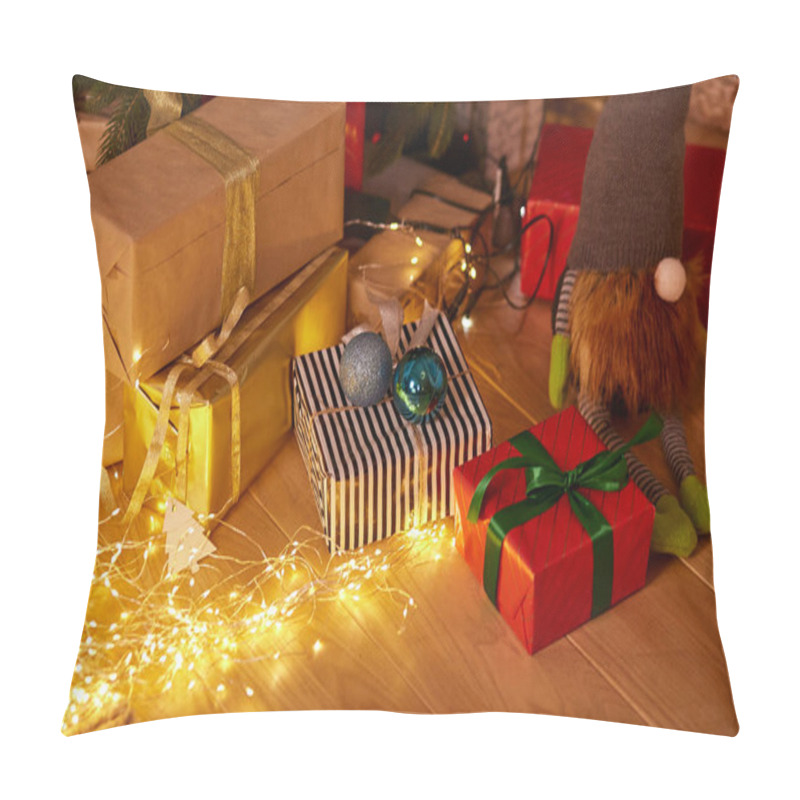 Personality  Holiday Packages Surprises With Decorations Background. Pillow Covers