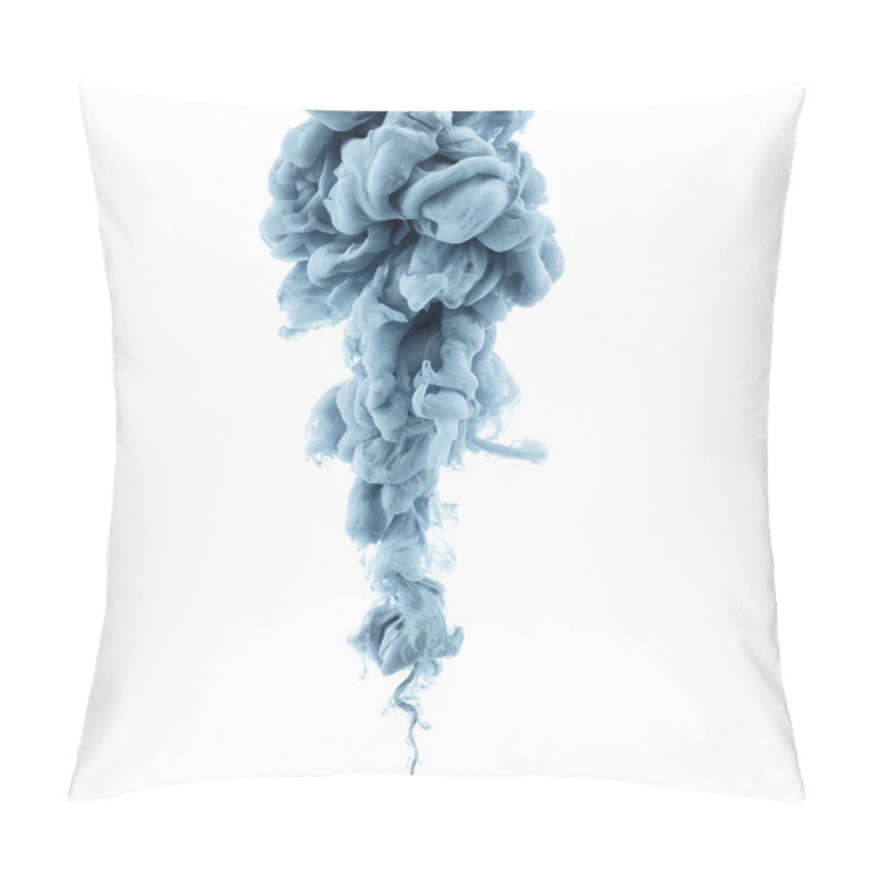 Personality  Close Up View Of Grey Ink Splash Isolated On White Pillow Covers