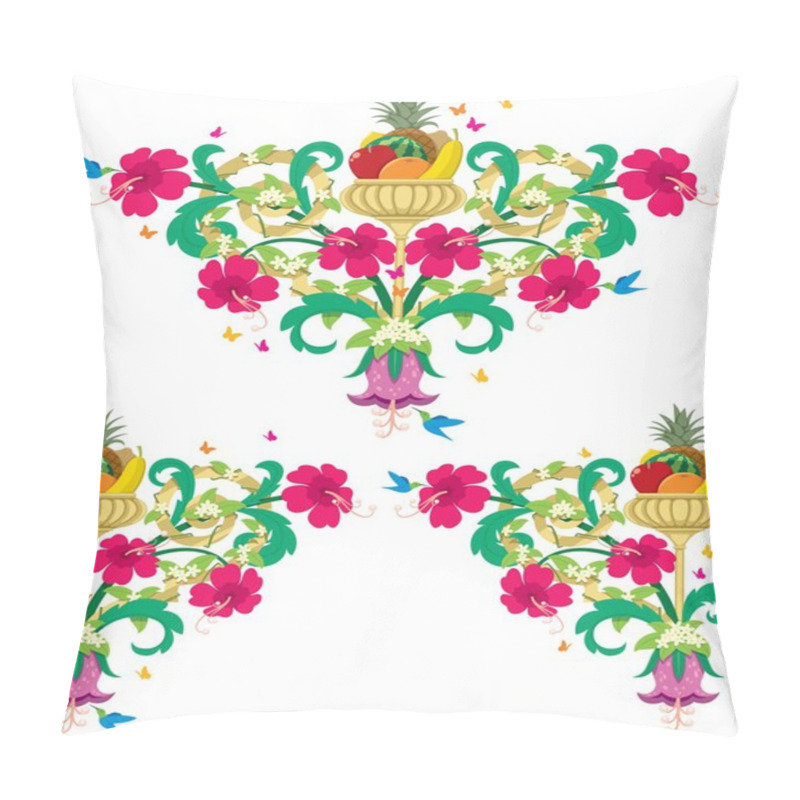 Personality  Tropical Floral Borders - Retro Pillow Covers