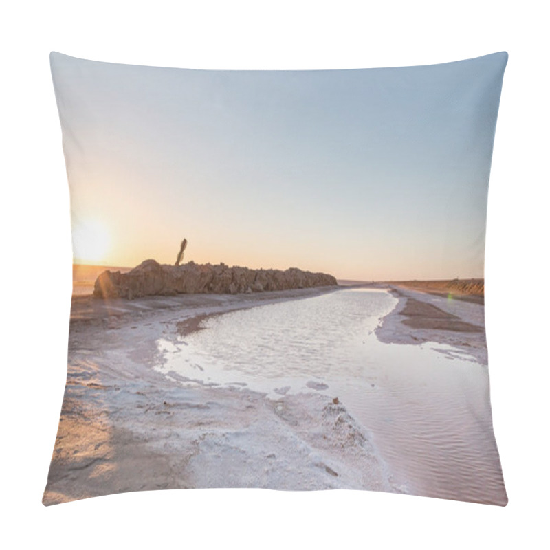 Personality  Sunrise At Chott El Djerid - Salt Lake In Tunisia In Sahara Desert Pillow Covers