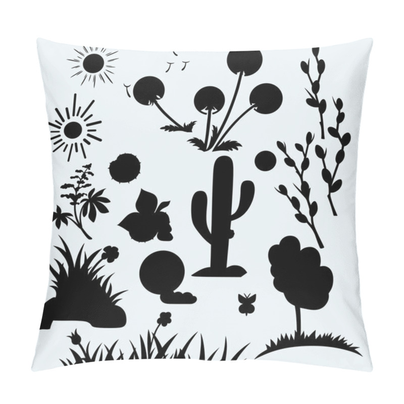 Personality  Set Plants. Vector Pillow Covers