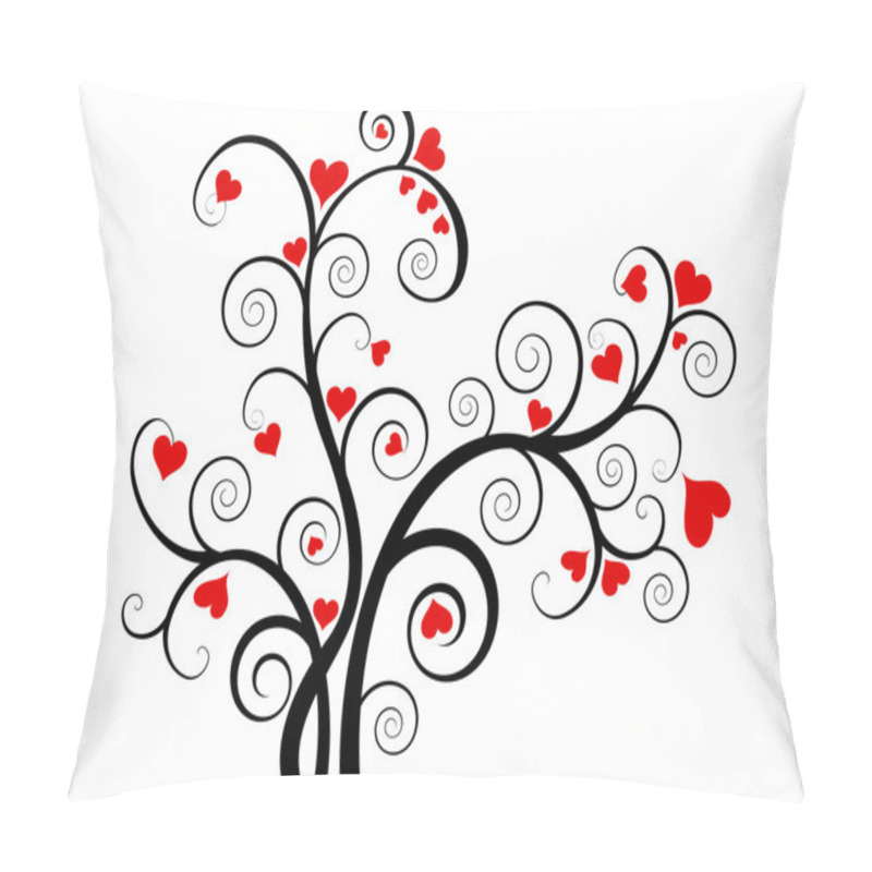 Personality  Valentine Love Tree With Red Hearts Pillow Covers