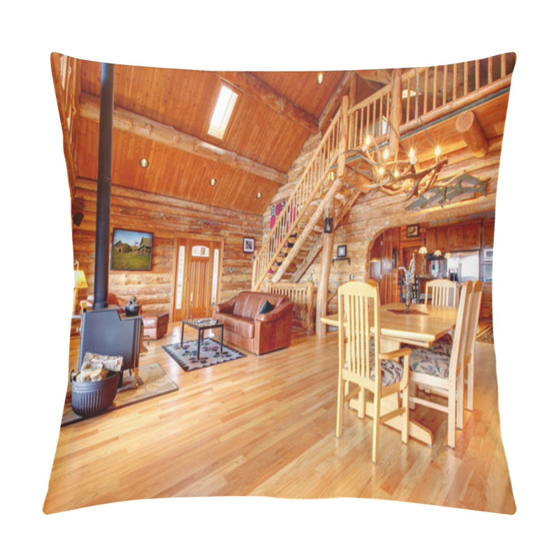 Personality  Large Luxury Log House Living Room. Pillow Covers