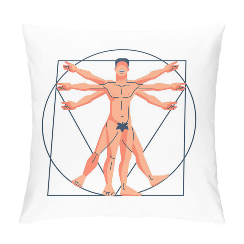 Personality  Stylized  Vitruvian Man Pillow Covers