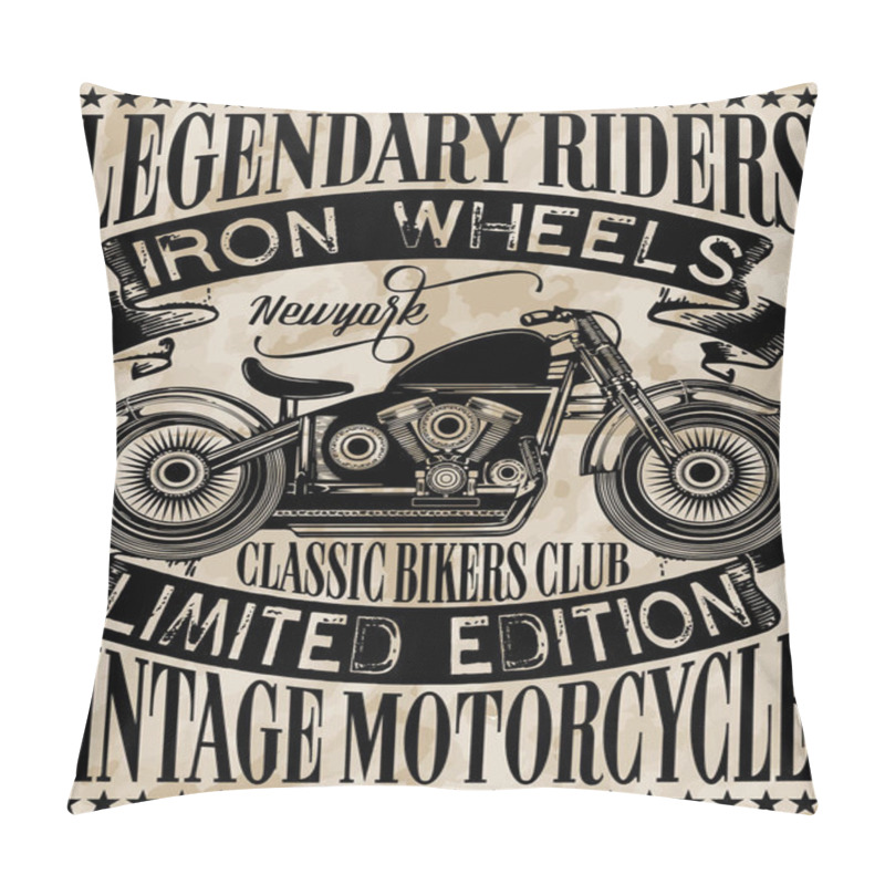 Personality  Motorcycle Tee Graphic Design Pillow Covers