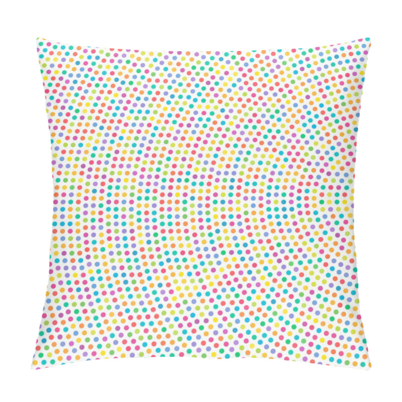 Personality  Random Colourful Circles, Dots Halftone (half Tone) Element In Spiral, Circular And Radial Style.Dots In Swirl, Twirl, Rotation Pattern. Color Speckles, Freckles, Stipple.Stippling Vector Illustration Pillow Covers