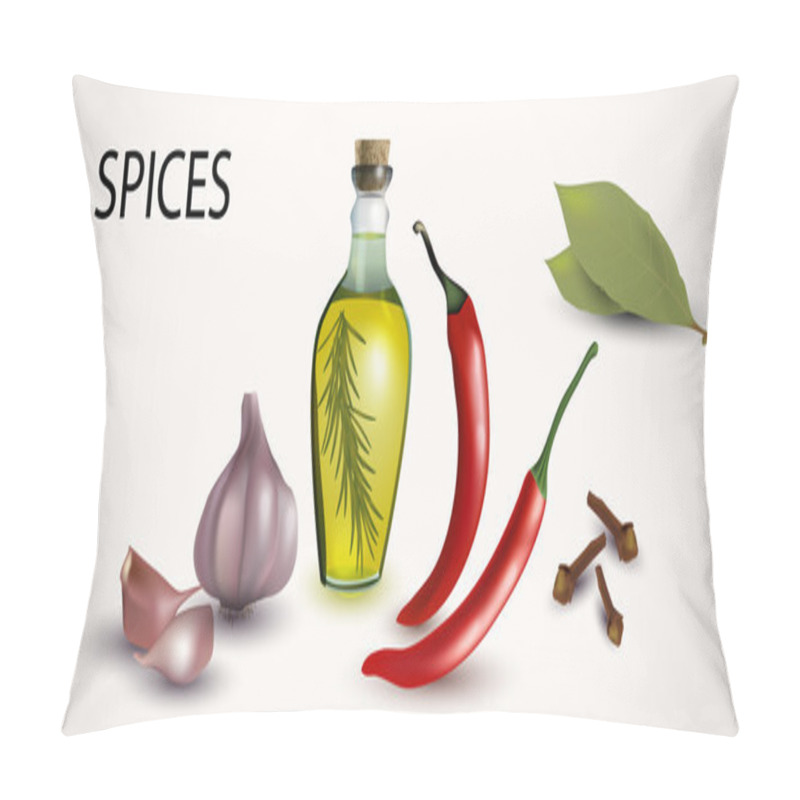 Personality  Spices And Flavorings Vector Illustration  Pillow Covers