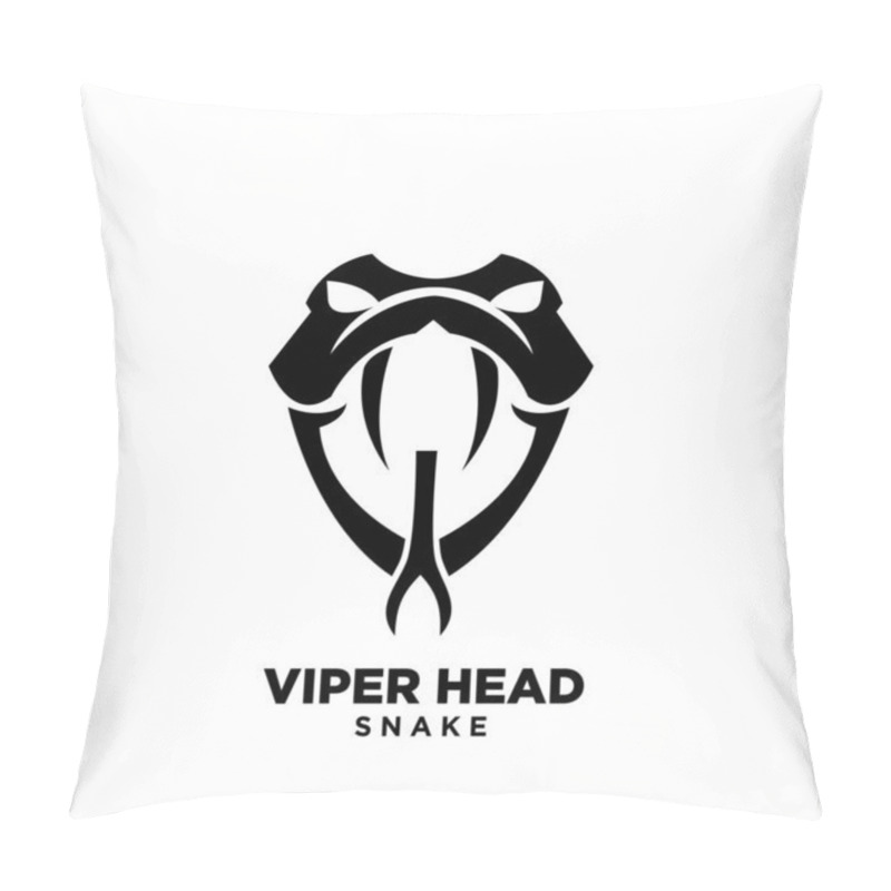 Personality  Modern Viper Head With Initial V Logo Icon Design Vector Flat Illustration Pillow Covers