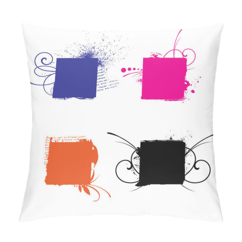 Personality  Grunge Floral Vector Shapes Set Pillow Covers