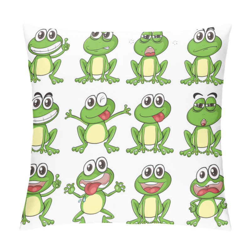 Personality  Different Faces Of A Frog Pillow Covers