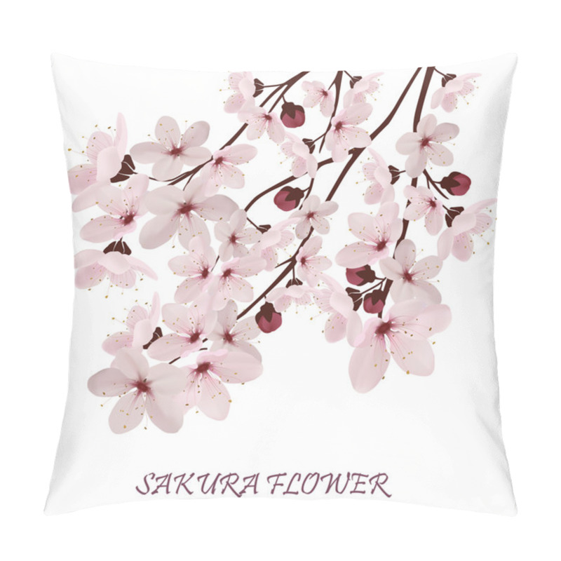 Personality  Sakura Flowers Vector Illustration. Pillow Covers