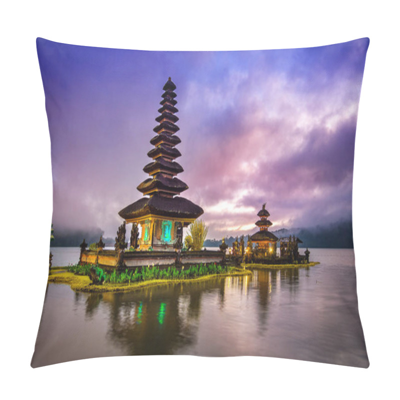 Personality  Pura Ulun Danu Bratan Temple In Bali, Indonesia. Pillow Covers