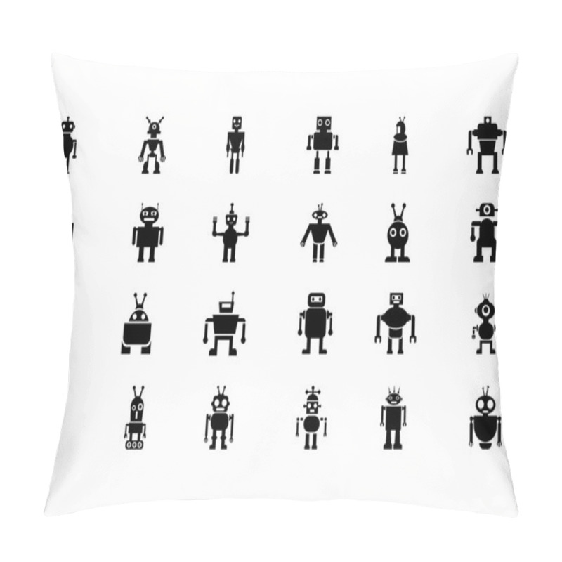 Personality  Robots Vector Icons 2 Pillow Covers