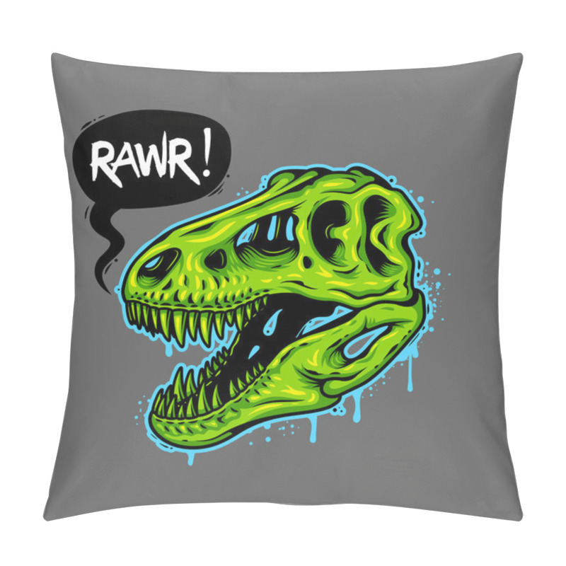 Personality  Illustration Of Dinosaur Skull Pillow Covers