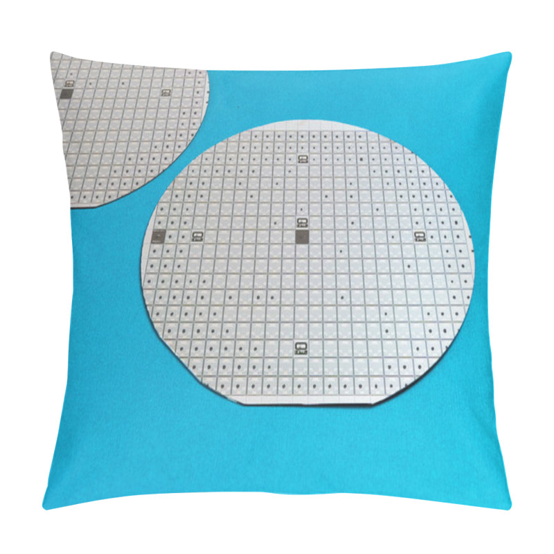 Personality  A Microcircuit Of A Powerful Darlington Transistor On A Cut Scribed Semiconductor Silicon Multilayer Wafer. Semiconductor Chip Is A Crystal Of A Microcircuit Without A Package. Pillow Covers