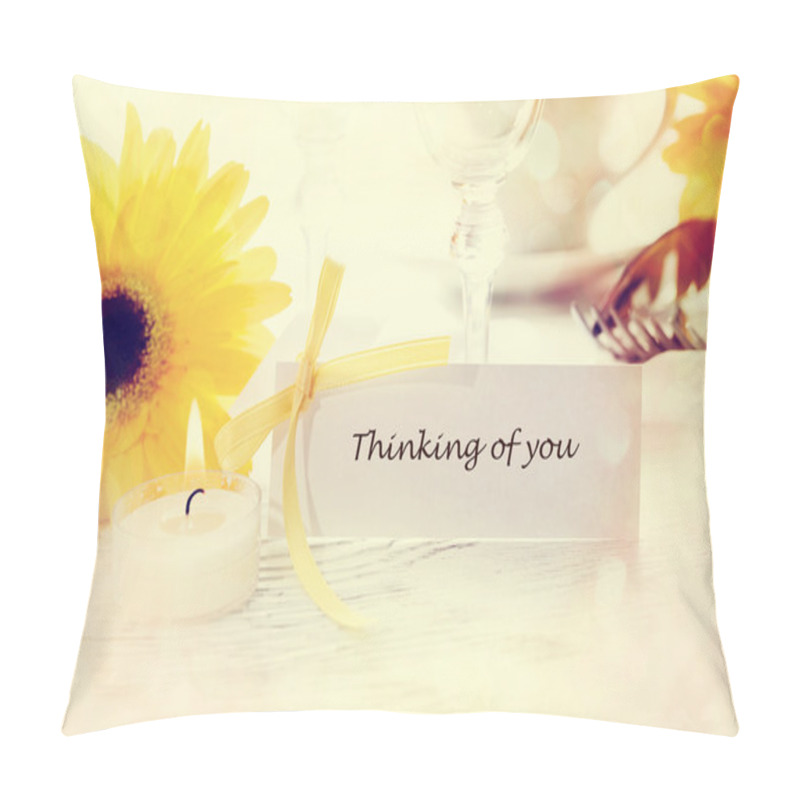 Personality  Message Card With Yellow Gerberas Pillow Covers