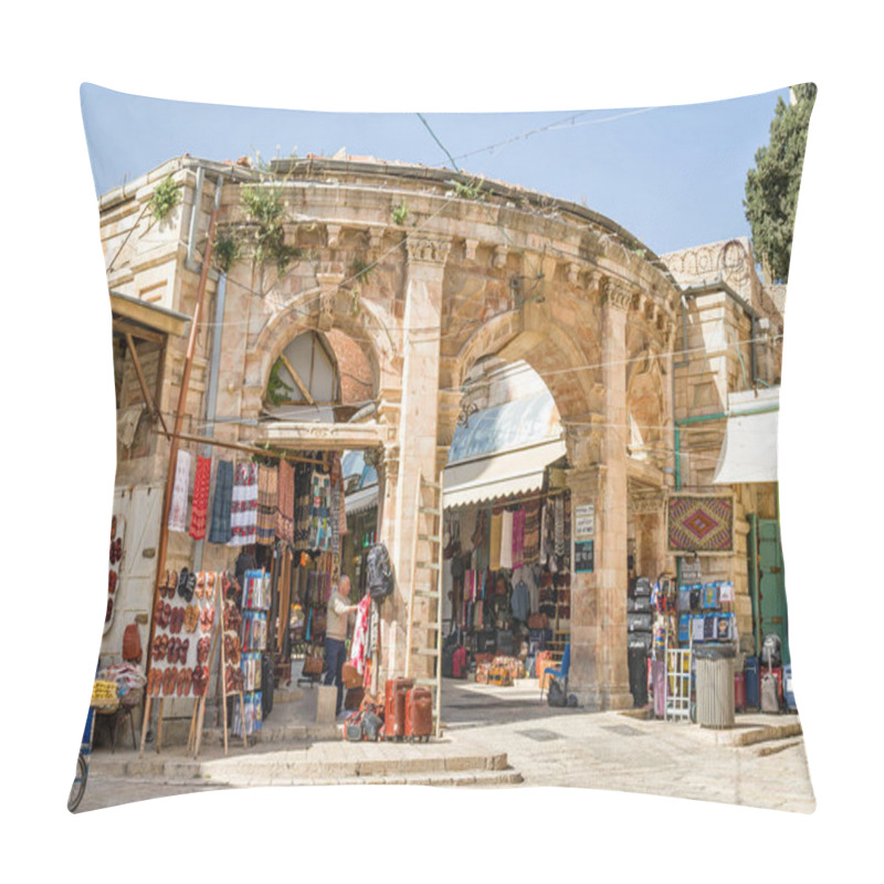 Personality  Shopping Mall In The Old Part Of Jerusalem, Israel Pillow Covers