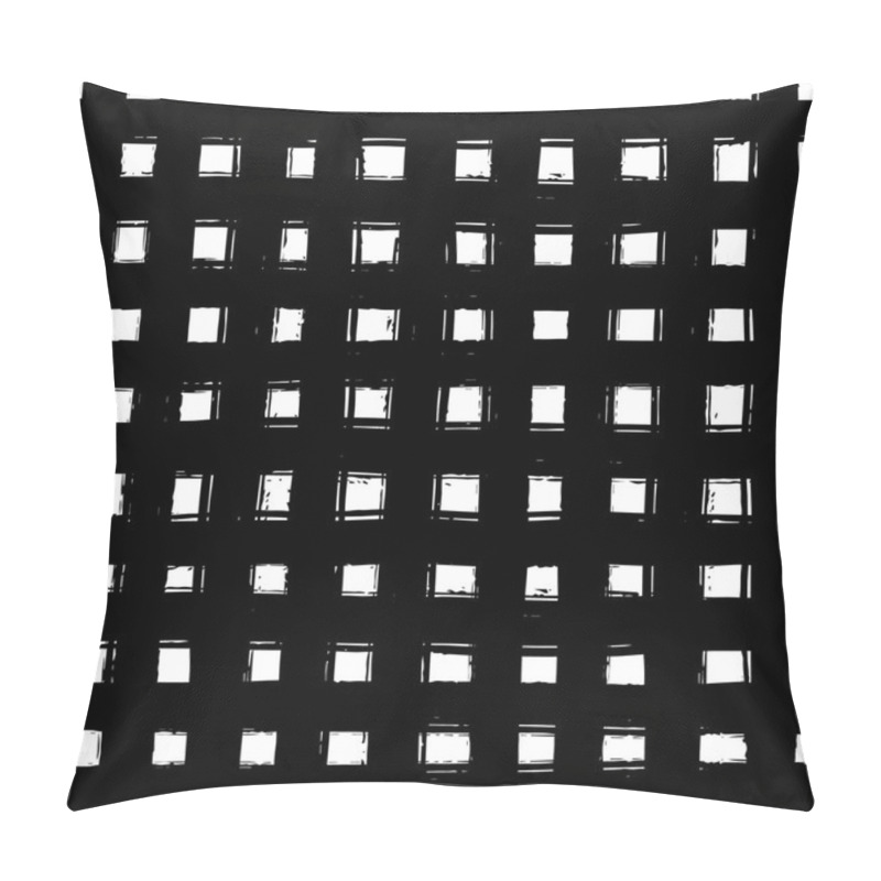 Personality  Background With Black Hand Drawn Squares Pillow Covers