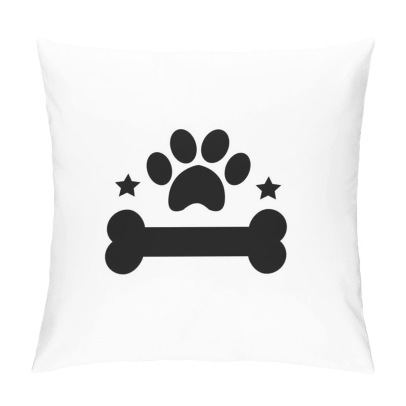 Personality  Bones And Dog Footprints Logo Pillow Covers