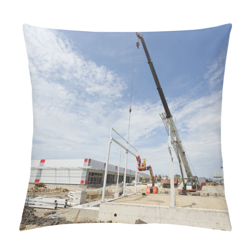 Personality  Crane Lifting Metal Beam Pillow Covers