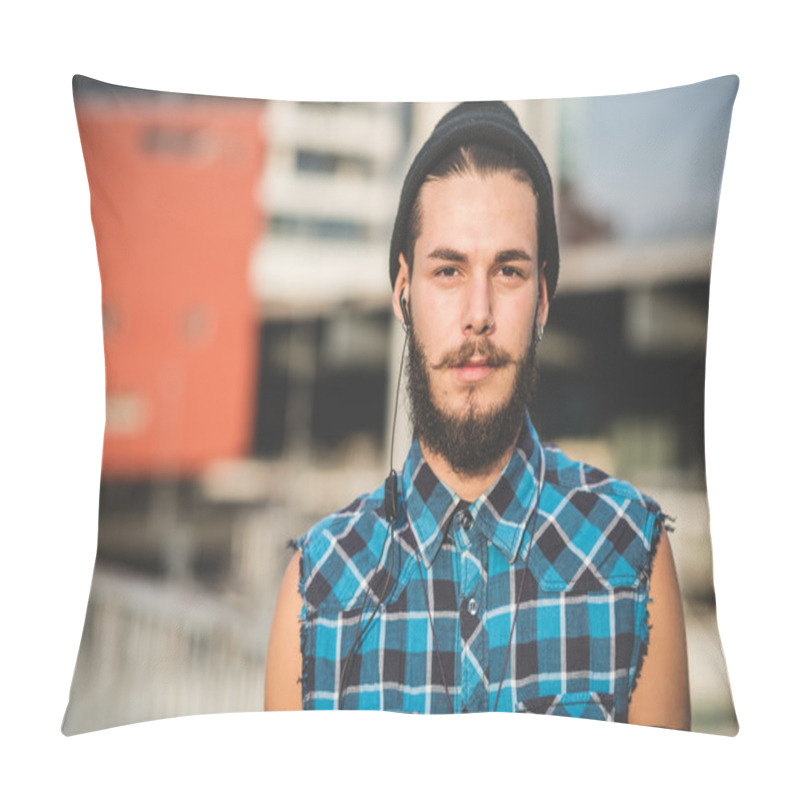 Personality  Handsome Bearded Hipster Man Pillow Covers