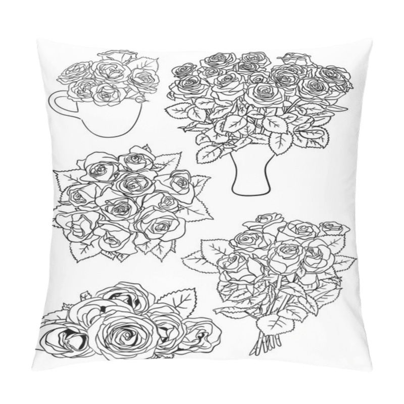 Personality  Roses Line Art. Good Use For Symbol, Logo, Web Icon, Mascot, Sign, Or Any Design You Want. Pillow Covers