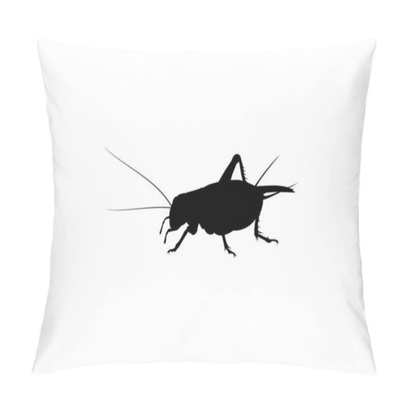 Personality  Black Cricket Silhouette On White Background Pillow Covers