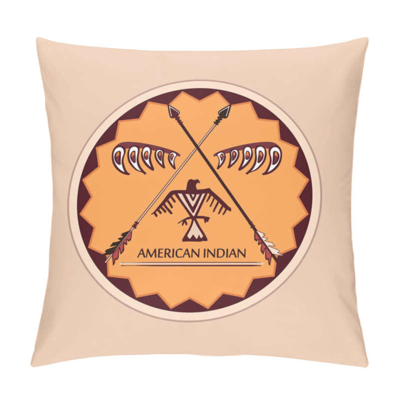 Personality  American Indian Emblems And Labels Pillow Covers