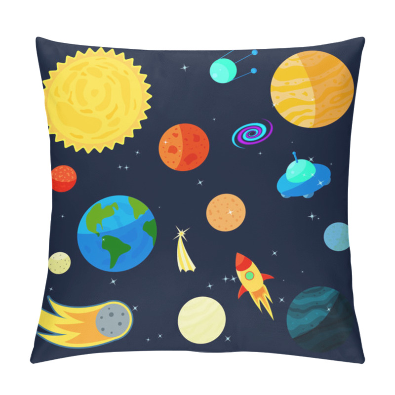 Personality  Space Icons Set, Cartoon Style Pillow Covers