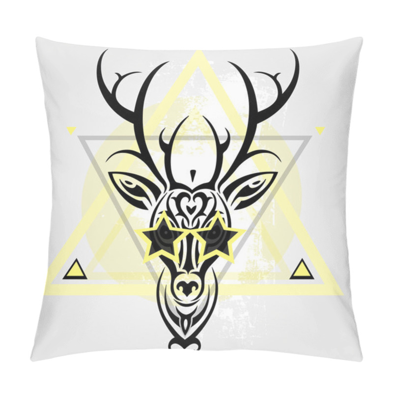 Personality  Deer Head. Tribal Pattern. Pillow Covers