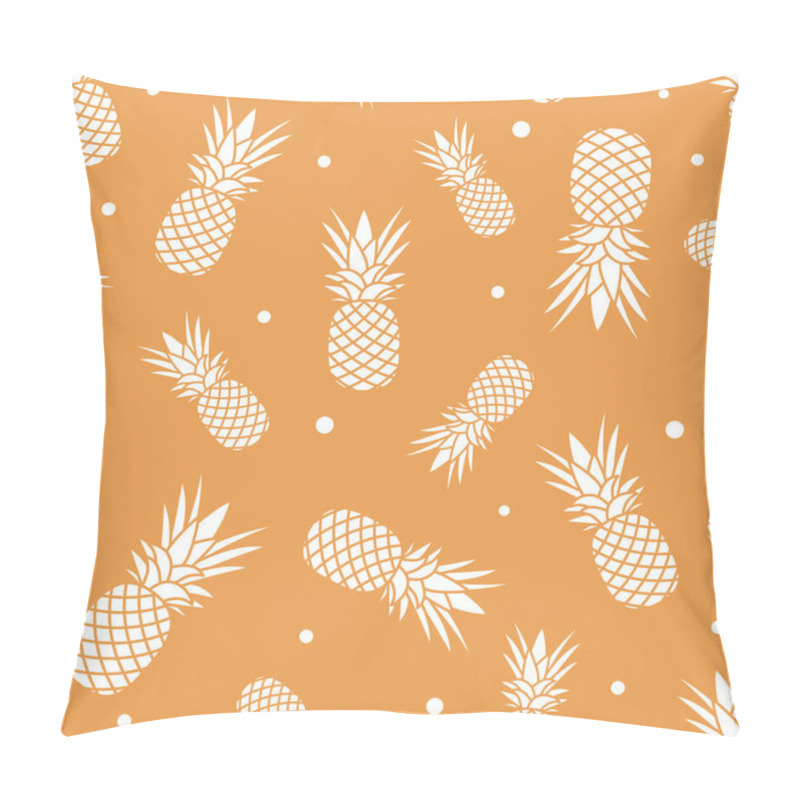 Personality  Seamless Pattern With Pineapples. Tropical Fruit. Summer Background. Pillow Covers