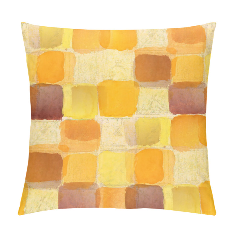 Personality  Seamless Yellow, Dark Purple Squares Texture Background Wallpape Pillow Covers