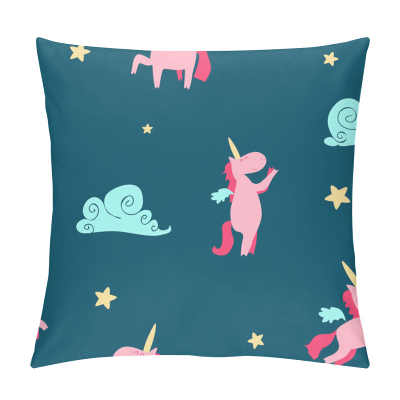 Personality  Cartoon Unicorns With Clouds Pillow Covers