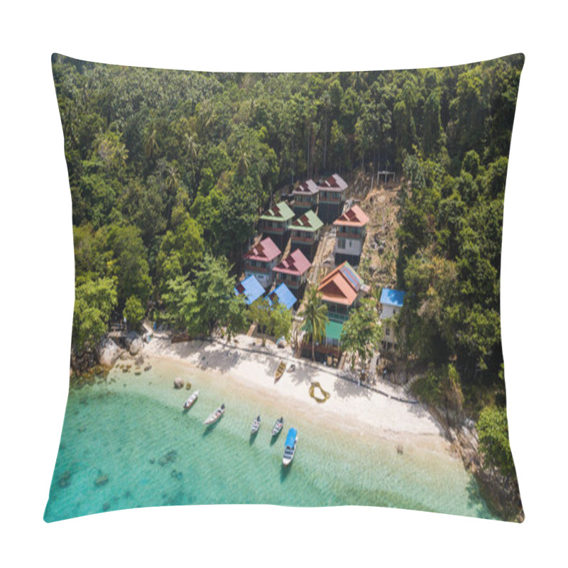 Personality  Aerial View Of Romantic Beach In Perhentian Island, Malaysia Pillow Covers