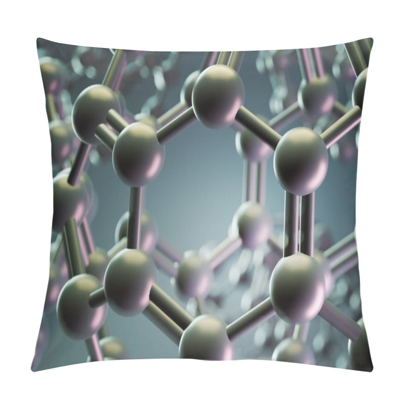 Personality  3d Rendering Of Spherical Fullerane Molecules Pillow Covers