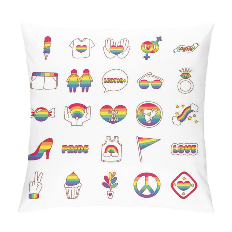 Personality  Bundle Of Lgbtq Set Icons Pillow Covers